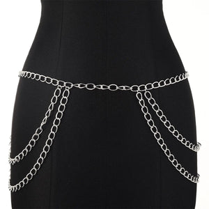 Multilayer Metal Women's Waist Chain Belt Fashion Sexy Body Jewelry Female Trendy Clothing Accessories