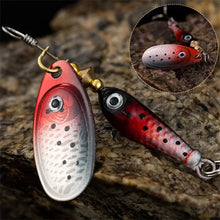 Load image into Gallery viewer, Rotating Metal Spinner Fishing Lure 9.1g 7cm – Sequin Hard Bait with Treble Hook for Bass, Pike, Carp &amp; Trout
