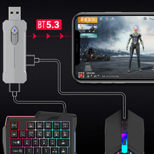 Load image into Gallery viewer, 5in1 Mobile Game Converter Keyboard Mouse Gaming Set for PUBG Wired RGB Backlit Keyboard with Phone Holder for Gamer Accessories
