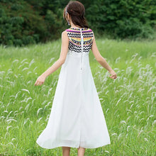 Load image into Gallery viewer, Women&#39;s Vintage Embroidery Tassel boho White Long Dress Sleeveless Casual Dresses Ladies Sundress 2022 Summer Dress vestidos
