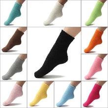 Load image into Gallery viewer, Women&#39;s Bed Socks Pure Color Fluffy Warm Winter Christmas Gift Soft Floor Home Candy Color Coral FLeece Velvet Socks Dropship
