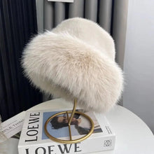 Load image into Gallery viewer, Fluffy Fur Fisherman Hat For Women Winter Plush Ear Protection Cap Windproof Warm Female Panama Caps Solid Fashion Bucket Hat
