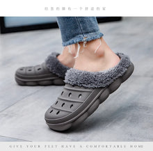 Load image into Gallery viewer, Waterproof cotton slippers for men winter 2024 new cashmere thickened warm waterproof non-slip indoor shoes
