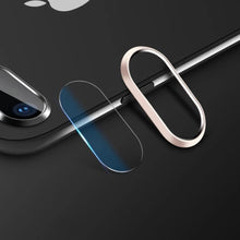 Load image into Gallery viewer, 2 In 1 Metal Camera Lens Protector For Iphone 7 8 Plus X Lens Protective Circle Ring Cover With Tempered Glass For Iphone X Scratch Resistant Hd Tempered Glass Camera Screen Protector
