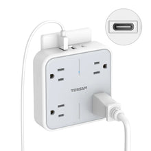 Load image into Gallery viewer, TESSAN Multi Outlet Splitter with 8 AC Outlets &amp; 3 USB (1 USB C) Surge Protector Multi Outlet Extender for Home Office Dorm
