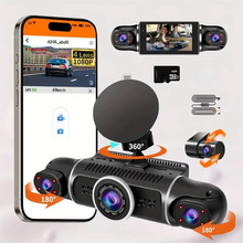 Load image into Gallery viewer, Car camera 3 inch car recorder left and right 4 channels 4 screens, 24 hours for the vehicle to record parking monitoring, multi
