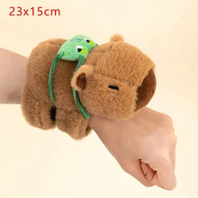 Load image into Gallery viewer, Kawaii Capybara Plush Slap Snap Wristband – Funny Kids Toy Bracelet
