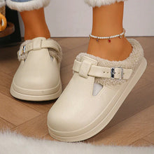 Load image into Gallery viewer, Winter Warm Fluffy Clogs Slippers Women Eva Waterproof Non Slip Home Slides Woman Lightweight Soft Sole Fuzzy Cotton Slippers
