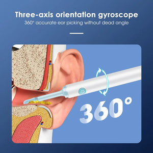 Rechargeable Ear Cleaner High Precision Ear Wax Removal Tool with Camera 6pcs LED Light Wireless Otoscope Smart Ear Cleaning Kit