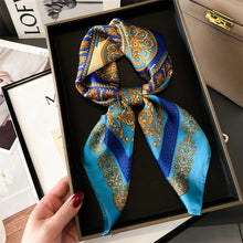 Load image into Gallery viewer, Four Seasons Print Silk Scarf – 70x70cm Luxury Headband &amp; Shawl
