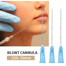 Load image into Gallery viewer, Medical Sterile Microcannula 27g 38mm 50mm Blunt Tip Micro Cannula Needle For Injectable Hyaluronic Acid Fillers
