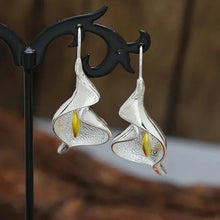 Load image into Gallery viewer, Blooming Flower Hook Earrings – Gold &amp; Silver Dangle Jewelry for Women
