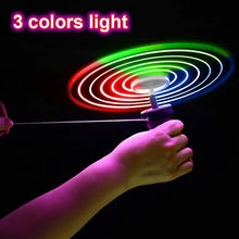 Load image into Gallery viewer, Pull Wire Glow UFO – Spinning LED Flyer Toy for Kids Outdoor Fun
