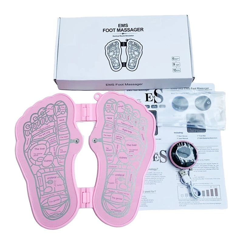 EMS Massage Electric Foot Massager Pad Fisioterapia Electrodos Estimulador Physiotherapy Massageador Healthcare Masajeador Saude