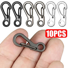 Load image into Gallery viewer, 10Pcs Mini SF Spring Backpack Clasps Climbing Carabiners EDC Keychain Camping Bottle Hooks Paracord Tactical Survival Gear
