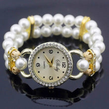 Load image into Gallery viewer, Shsby New Women&#39;s Rhinestone Quartz Analog Bracelet Wrist Watch Lady Dress Watches With Colorful Pearls
