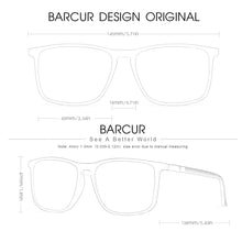 Load image into Gallery viewer, BARCUR Polarized Square Frame Sunglasses for Men and Women – Timeless Fashion UV400 Wave Point Design Casual Style Durable PC Eyewear for Summer Outdoor Driving Travel and Gift Giving

