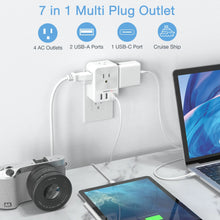 Load image into Gallery viewer, TESSAN Multi Outlet Splitter with 8 AC Outlets &amp; 3 USB (1 USB C) Surge Protector Multi Outlet Extender for Home Office Dorm
