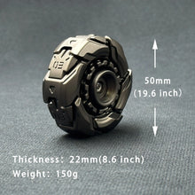 Load image into Gallery viewer, EDC Open Armor Metal Spinning Top – Magnetic Fidget Slider Toy for Adults | Stress Relief Spinner with Mecha Design &amp; Smooth Rotation
