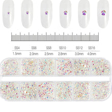 Load image into Gallery viewer, 180pcs AB Flatback Glass Nail Rhinestones - Multi-Shape Gems for DIY Nail Art
