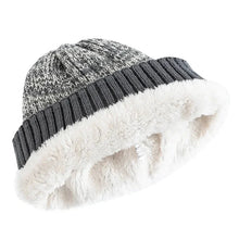 Load image into Gallery viewer, New Unisex Two-Tone Winter Hats Add Fur Lined Men And Women Fashion Warm Beanie Cap Casual Winter Knitted Hats
