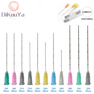 20pcs Blunt-tip Cannula for Filler Injection 14G 18G 20G 21G 22G 23G 25G27G30G Uric Acid Facial Filling Nose Slight Blunt Needle