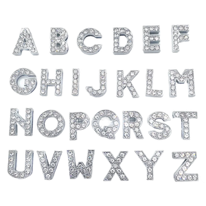 1pcs Metal Shoes Charms Accessories Garden Rhinestones Letters Shoe Decorations Diy Charm For Crocs Pins Chain X-mas Women Gifts