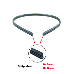 2PCS Frameless Car Windshield Windscreen Wiper Blade Soft Vehicle Insert Rubber Strip (Refill) 6mm 26"28"30"32" Car Accessories