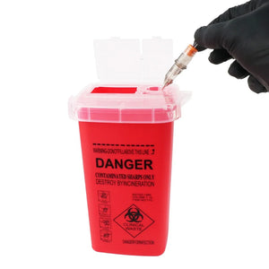 1L Capacity Sharps Container Medical Needles Bin Biohazard Tattoo Piercing Needles Disposal Collect Box Tattoo Artist Waste Box