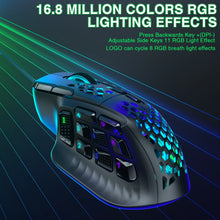 Load image into Gallery viewer, SOLAKAKA SM809 Wired Gaming Mouse 16 Side Buttons 22800 DPI Programmable Macro MMO Mouse Gamer PAW3311 Honeycomb Ergonomic RGB
