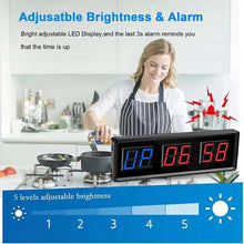 Load image into Gallery viewer, Gym Timer,LED Interval Timer Digital Countdown Wall Mounted Clock Fitness Timer,Digits Down/Up Clock Stopwatch For Home
