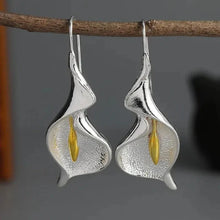 Load image into Gallery viewer, Blooming Flower Hook Earrings – Gold &amp; Silver Dangle Jewelry for Women
