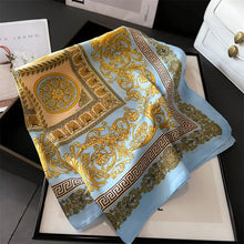 Load image into Gallery viewer, Four Seasons Print Silk Scarf – 70x70cm Luxury Headband &amp; Shawl
