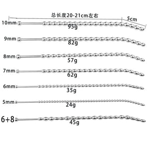 HotX Stainless Steel/Silicone Long Male Urethra Plug Sounds Dilator Penis Plug Stretcher Men Rod BDSM Insert Catheter Sex Toy