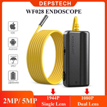 Load image into Gallery viewer, DEPSTECH Dual Lens 2MP / 5MP Wireless Endoscope Wifi Inspection Camera Snake Borescope Tube for Underwater Vent Pipe Car Repair
