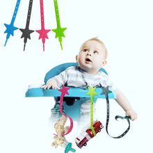 Load image into Gallery viewer, Baby Stroller Hook Silicone Star Pacifier Chain Non-toxic Teether Strap Kids Toy Holder Stroller Organizer Stroller Accessories
