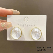 Load image into Gallery viewer, White Flower &amp; Butterfly Dangle Earrings – Acrylic Pearl Heart Jewelry

