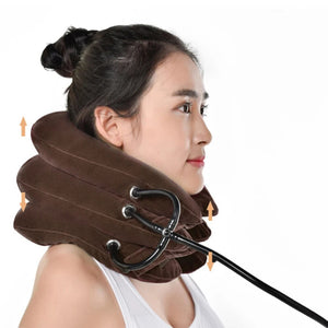 3 Layer Inflatable Neck Massage Pillow Healthcare Neck Relaxation Cervical Device Traction Drop Collar Therapy Pain Relief