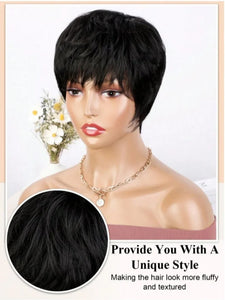Short Wig for Women, Synthetic Wig, Non-adhesive, Wear-resistant, Heat-Resistant, Natural, Short Layer, Suitable for beginners
