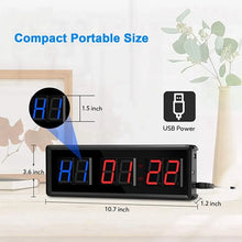 Load image into Gallery viewer, Gym Timer,LED Interval Timer Digital Countdown Wall Mounted Clock Fitness Timer,Digits Down/Up Clock Stopwatch For Home
