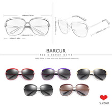 Load image into Gallery viewer, BARCUR Sunglasses Women’s Fashion Polarized Metal Frame Sunglasses UV400 Protection Multi-Color Options Trendy Square Sunglasses with Exquisite White Gift Box for Summer Parties Travel &amp; Outdoor Events
