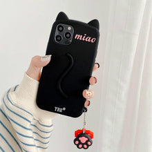 Load image into Gallery viewer, Cartoon Cute Cat Ear Phone Case For Iphone 14 12 13 11pro Max X Xr Xs 7 14plus Matte Soft Silicone Shockproof Case Funny Cat Design Cute Back Case
