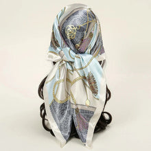 Load image into Gallery viewer, Satin Square Scarf – Elegant 2025 Print Hijab, Shawl &amp; Hair Wrap
