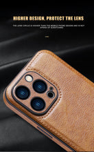 Load image into Gallery viewer, Luxury PU leather Phone Case For iPhone 14 13 Pro Max 12Pro 11Pro Max 13 12 Pro XS MAX XR X SE 7 8 plus Fashion Back Cover Leather Back Case for iPhone 14 Pro  Shockproof Cover for iPhone
