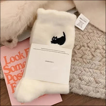 Load image into Gallery viewer, 3Pairs Premium Feel Cute Cat Cozy Hairy Mink Velvet Socks Autumn Winter Hosiery Thickened Plush Warm Sleep Home Fluffy Socks
