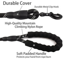Load image into Gallery viewer, Reflective Dog Leash – Heavy Duty Traction Rope with Padded Handle for Strong Dogs
