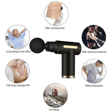 Load image into Gallery viewer, Mini Fascia Massage Gun Electric Massager Body Relaxation Belt 4 Replaceable Heads Fitness Equipment Fascia Gun
