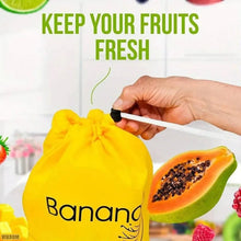Load image into Gallery viewer, Durable Yellow Banana Storage Bag – Insulated Fresh-Keep Drawstring Bag for Fruits &amp; Vegetables | Reusable Banana Preservation Pouch
