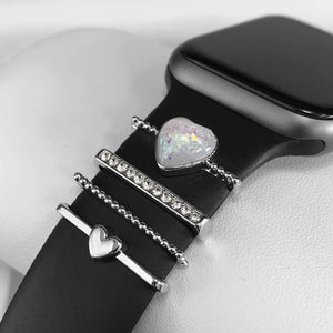 Metal Charms Decoration For Apple Watch Strap 5 Pcs Diamond Jewelry Ring for Iwatch Samsung Galaxy Watch Band Accessories Nails