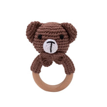 Load image into Gallery viewer, Baby Crochet Rattle Wooden Teether Toy BPA Free
